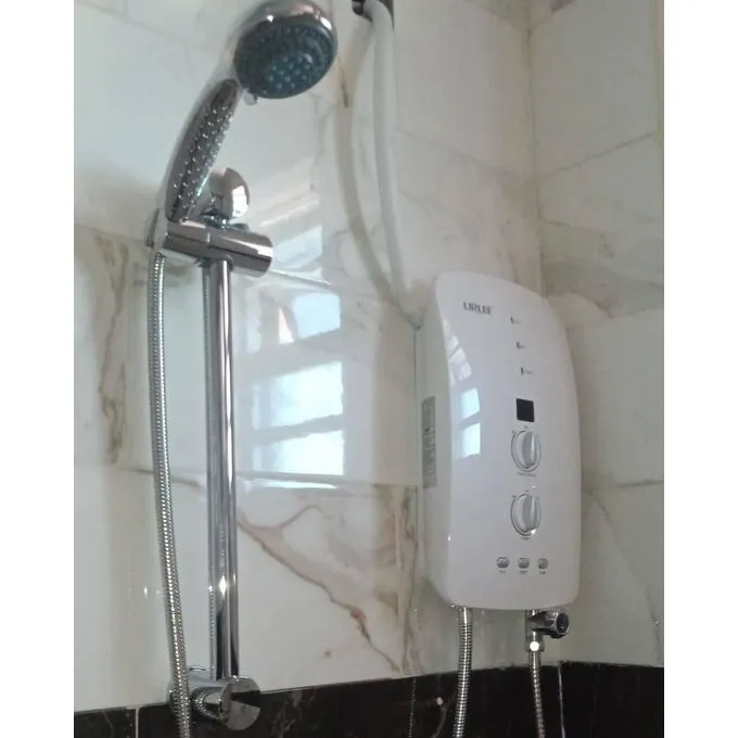 Lirlee Instant Shower With Pump Tankless Water Heater With Pump Good For Extremely Salty Water, Fresh Water.